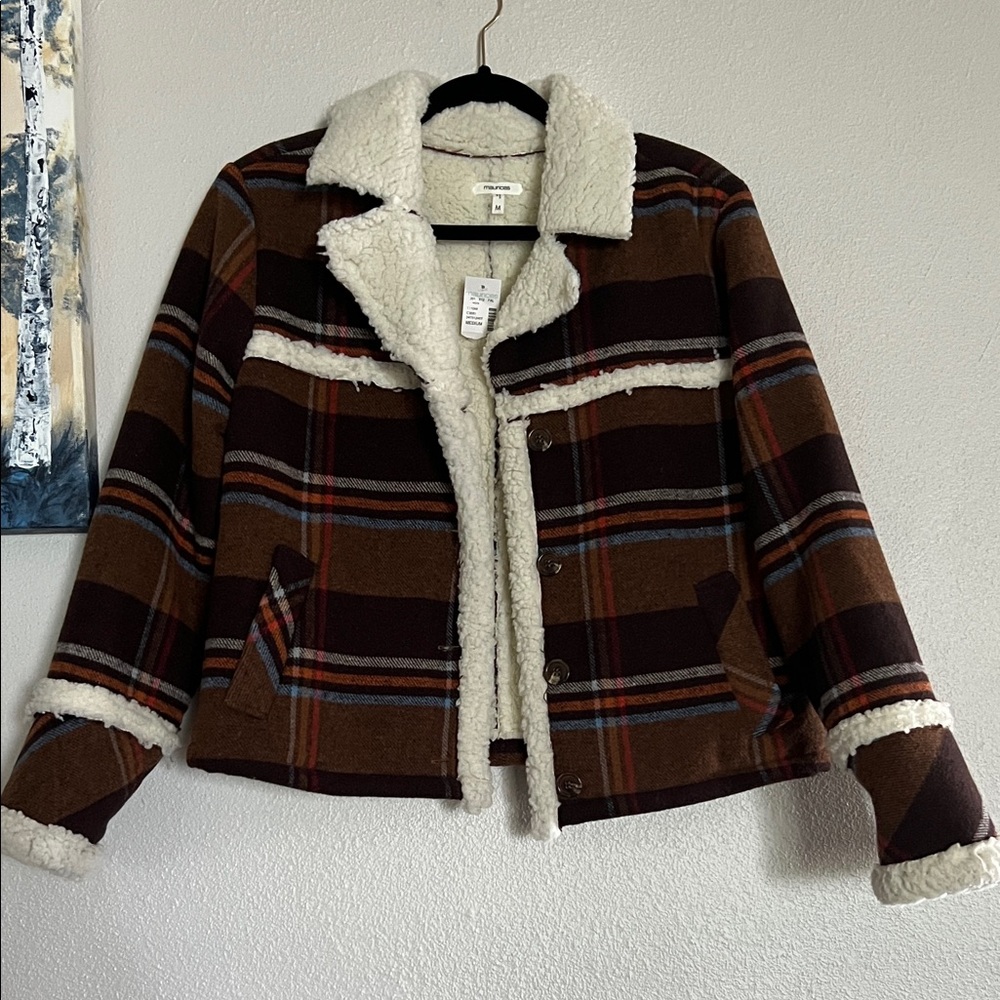 Old Navy Plaid Sherpa-Lined Jacket